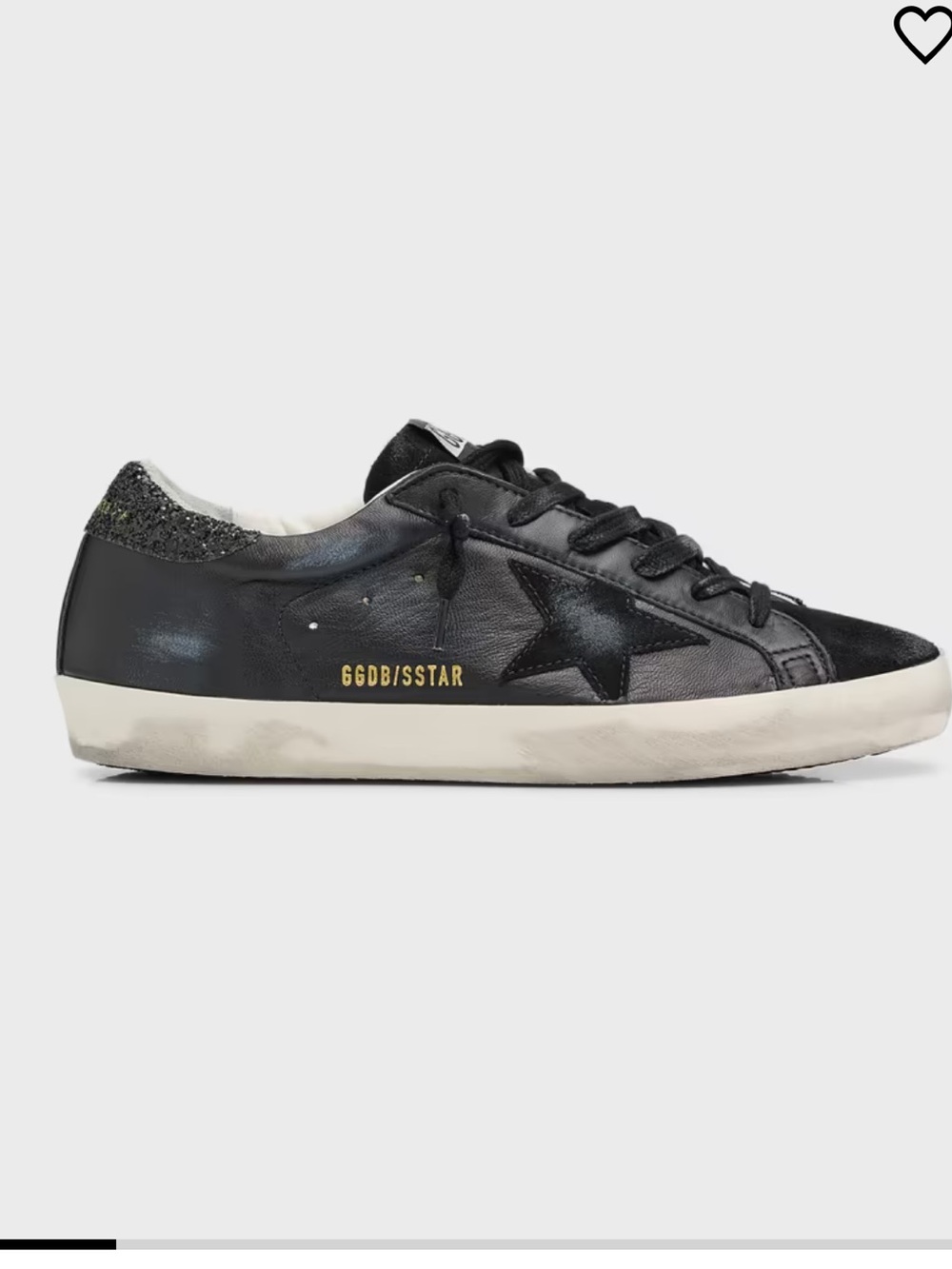 Golden Goose Super- Star Leather Glitter Low Top Sneakers